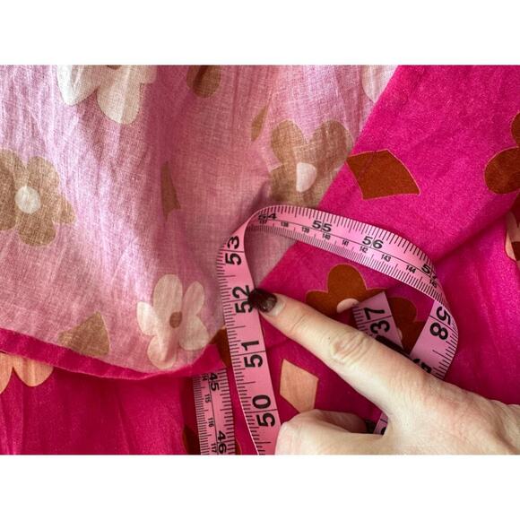 Hampton House Sally Maxi Dress In Hot Pink Floral 100% Cotton Size Medium - Picture 7 of 8